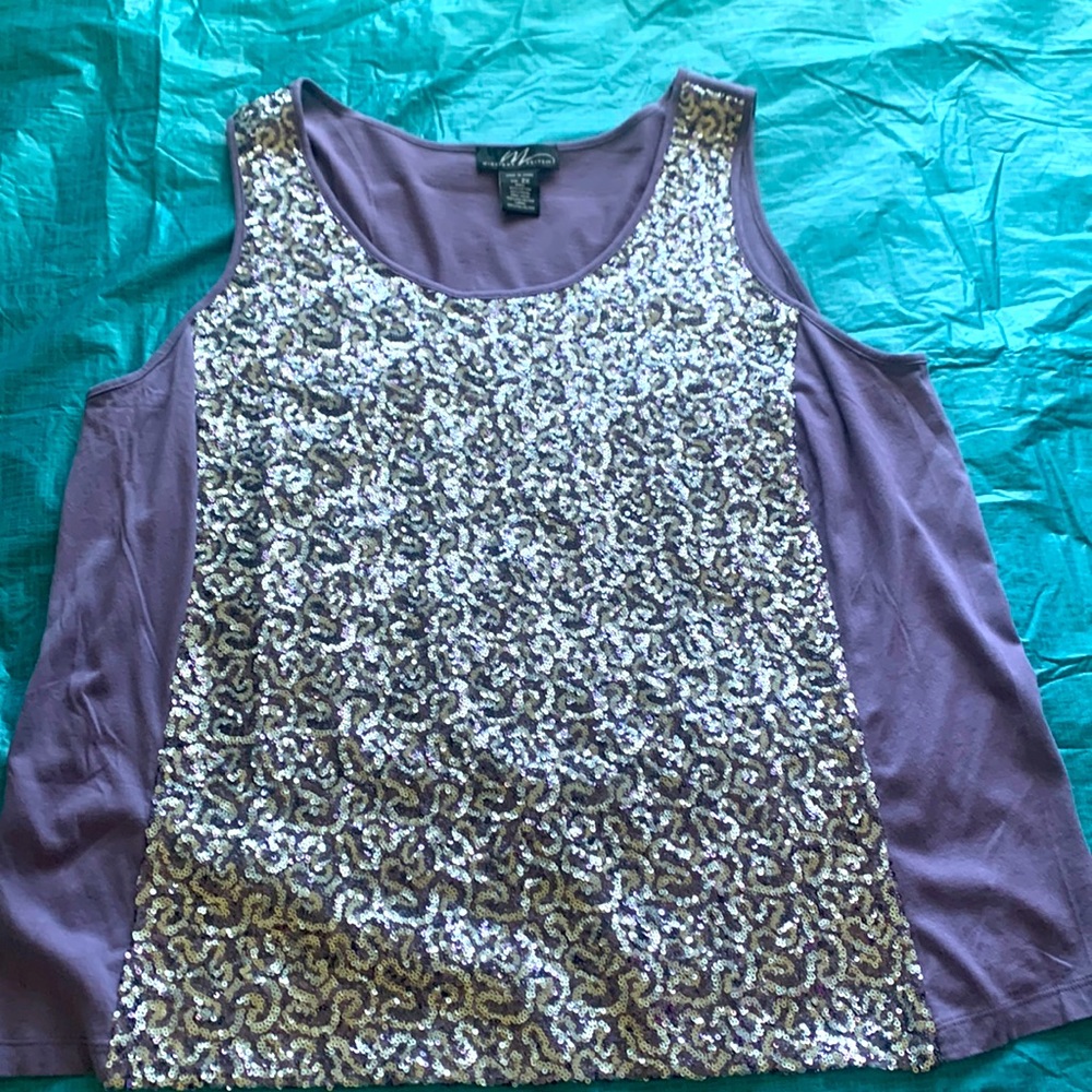 Gorgeous Purple Sequined Tank Top